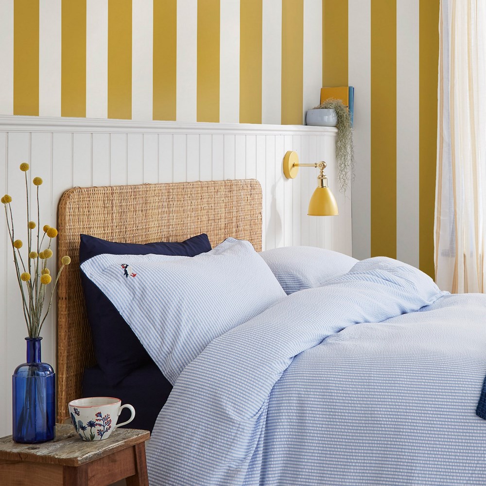 Harborough Stripe Wallpaper 118549 by Joules in Antique Gold